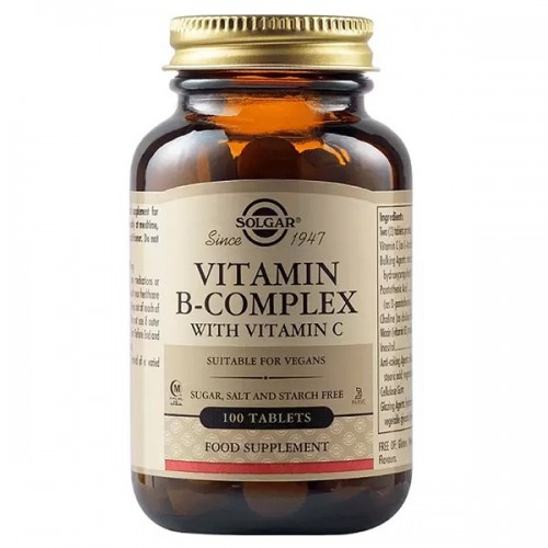 SOLGAR VITAMIN B-COMPLEX WITH VITAMIN C 100tabs