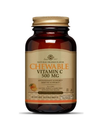 SOLGAR VITAMIN C 500mg ΠΟΡΤΟΚΑΛΙ 90 Chewable tabs