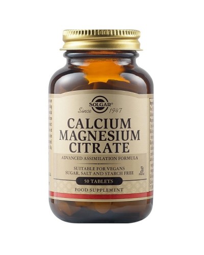 SOLGAR CALCIUM MAGNESIUM CITRATE 50tabs