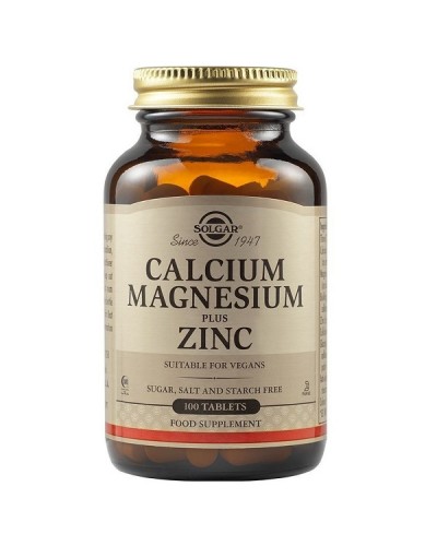 SOLGAR CALCIUM MAGNESIUM PLUS ZINC 100tabs