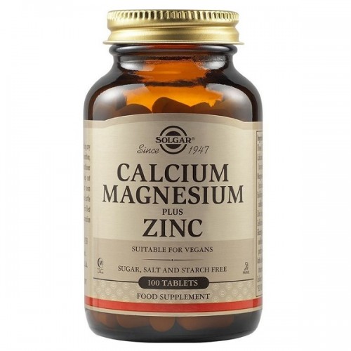 SOLGAR CALCIUM MAGNESIUM PLUS ZINC 100tabs