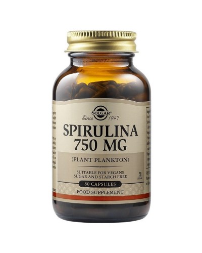 SOLGAR SPIRULINA 750mg 80 Veg  Caps