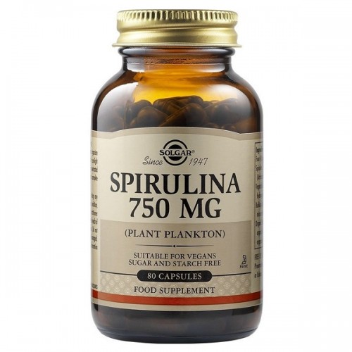 SOLGAR SPIRULINA 750mg 80 Veg. Caps