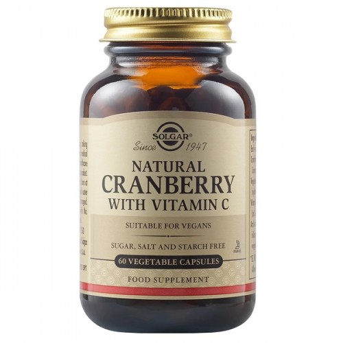 SOLGAR NATURAL CRANBERRY WITH VITAMIN C 60 Veg. Caps