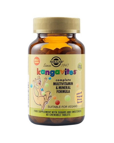 SOLGAR KANGAVITES COMPLETE MULTIVITAMIN & MINERAL FORMULA TROPICAL PUNCH 60 Chewable tabs