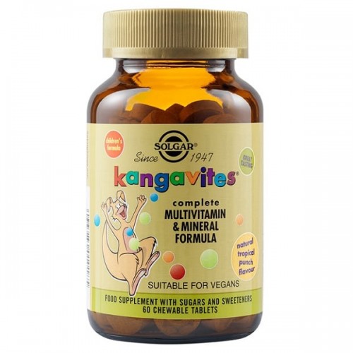 SOLGAR KANGAVITES COMPLETE MULTIVITAMIN & MINERAL FORMULA TROPICAL PUNCH 60 Chewable tabs