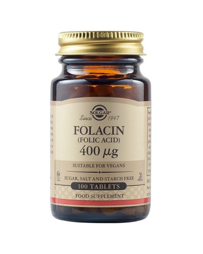 SOLGAR FOLACIN (FOLIC ACID) 400μg 100tabs