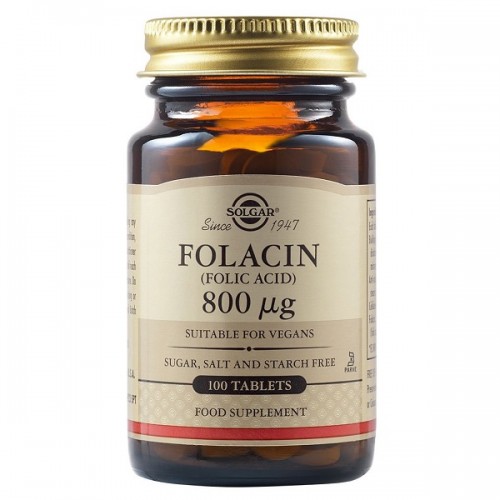 SOLGAR FOLACIN (FOLIC ACID) 800μg 100tabs