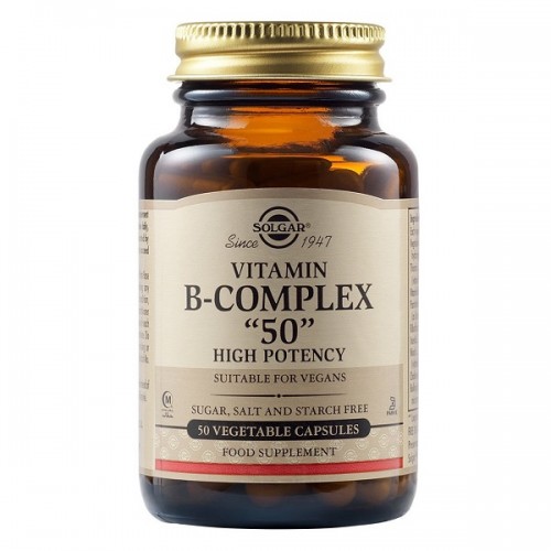 SOLGAR VITAMIN B-COMPLEX 50 HIGH POTENCY 50 Veg. Caps