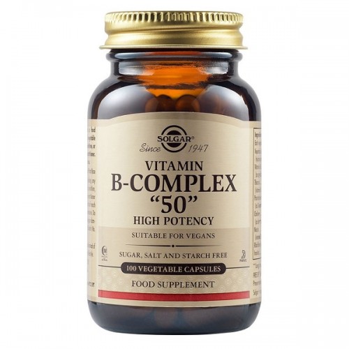 SOLGAR VITAMIN B-COMPLEX 50 HIGH POTENCY 100 Veg. Caps