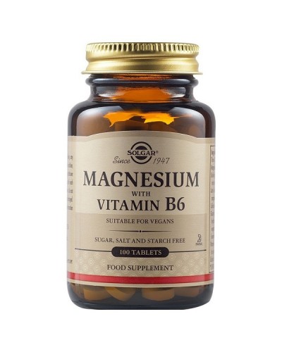 SOLGAR MAGNESIUM WITH VITAMIN B6 100tabs