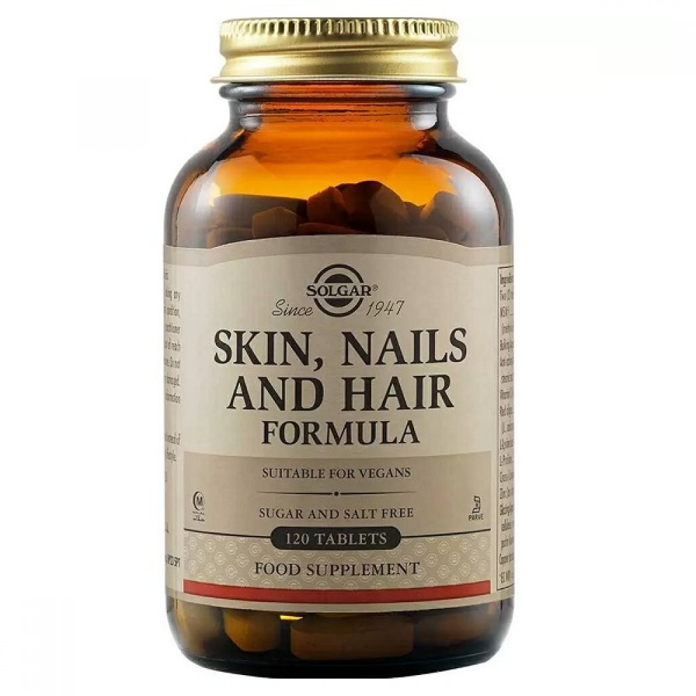 SOLGAR SKIN, NAILS AND HAIR FORMULA 120tabs