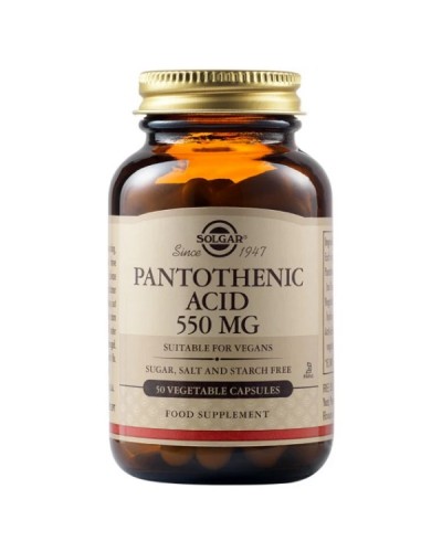 SOLGAR PANTOTHENIC ACID 550mg 50 Veg. Caps