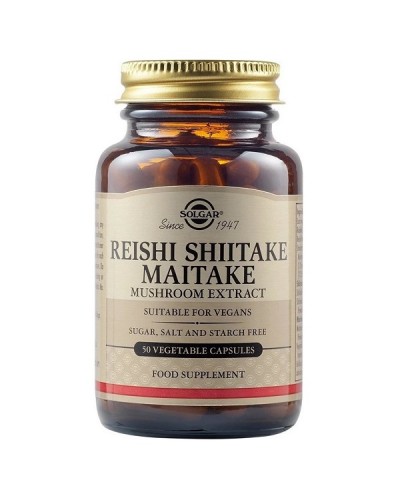 SOLGAR REISHI SHIITAKE MAITAKE MUSHROOM EXTRACT 50 Veg. Caps