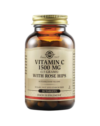 SOLGAR VITAMIN C 1500mg WITH ROSE HIPS 90tabs