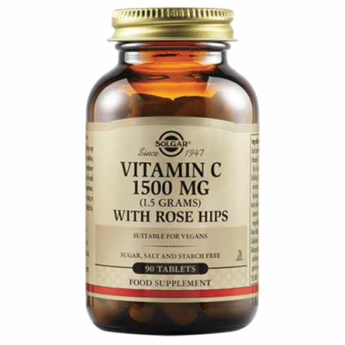 SOLGAR VITAMIN C 1500mg WITH ROSE HIPS 90tabs