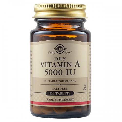 SOLGAR DRY VITAMIN A 5000IU 100tabs