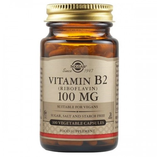 SOLGAR VITAMIN B2 (RIBOFLAVIN) 100mg 100 Veg. Caps