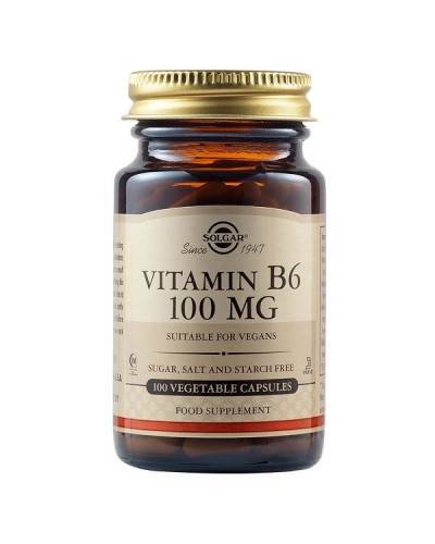 SOLGAR VITAMIN B6 100mg 100 Veg  Caps