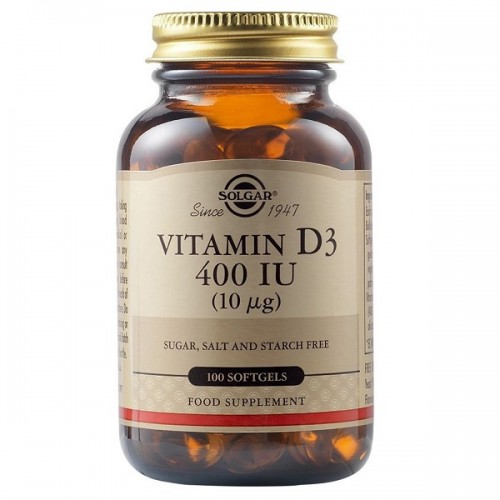 SOLGAR VITAMIN D3 400IU (10µg) 100 softgels