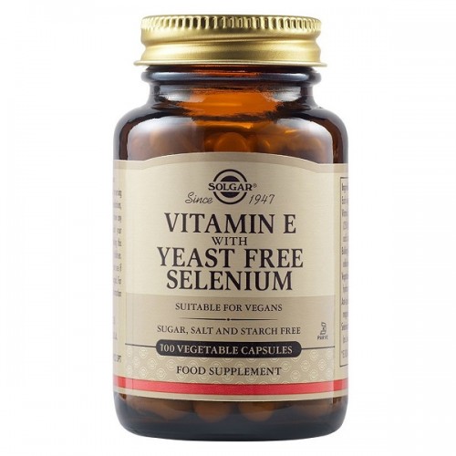 SOLGAR VITAMIN E WITH YEAST FREE SELENIUM 100 Veg. Caps