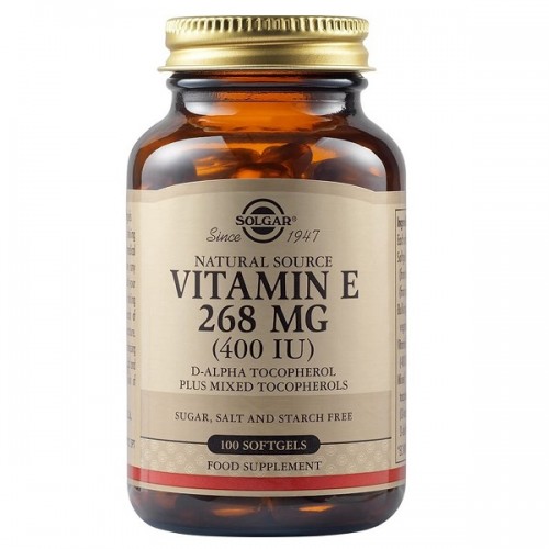 SOLGAR VITAMIN E 268mg (400IU) 100 softgels