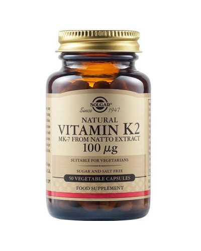 SOLGAR NATURAL VITAMIN K2 (MK-7) 100 µg 50 Veg  Caps