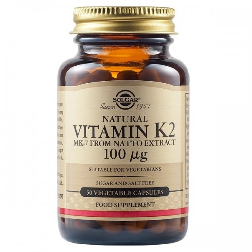 SOLGAR NATURAL VITAMIN K2 (MK-7) 100 µg 50 Veg. Caps