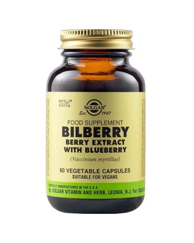 SOLGAR BILBERRY BERRY EXTRACT 60 Veg  Caps