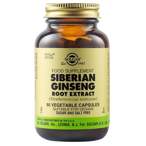 SOLGAR SIBERIAN GINSENG ROOT EXTRACT 60 Veg. Caps