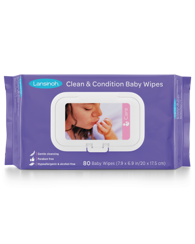 LANSINOH CLEAN & CONDITION BABY WIPES MΩΡΟΜΑΝΤΗΛΑ 80τμχ