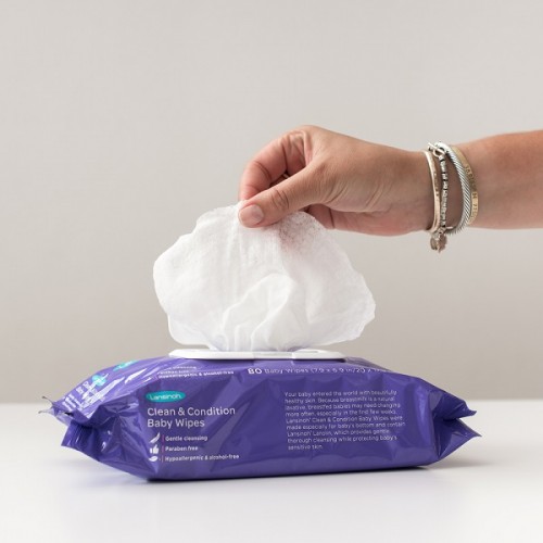 LANSINOH CLEAN & CONDITION BABY WIPES MΩΡΟΜΑΝΤΗΛΑ 80τμχ