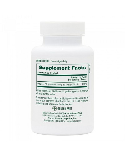 NATURES PLUS VITAMIN D3 1000IU 180 softgels