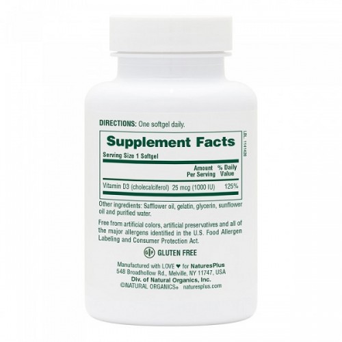 NATURES PLUS VITAMIN D3 1000IU 180 softgels