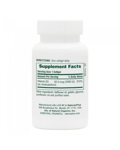 NATURES PLUS VITAMIN D3 2500IU 90 softgels