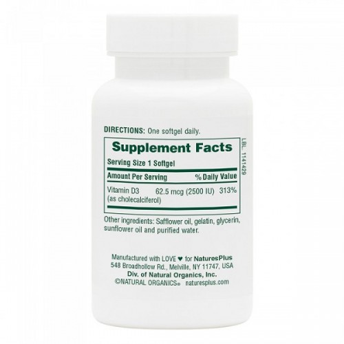 NATURES PLUS VITAMIN D3 2500IU 90 softgels