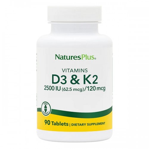 NATURES PLUS VITAMINS D3 2500IU & K2 120mcg 90tabs