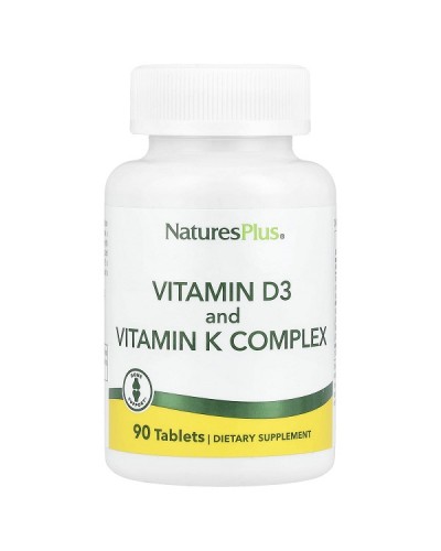 NATURES PLUS VITAMIN D3 & K COMPLEX 90tabs ΜΕΧΡΙ ΕΞΑΝΤΛΗΣΕΩΣ