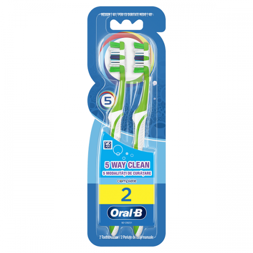 ORAL-B COMPLETE 5 WAY CLEAN ΟΔΟΝΤΟΒΟΥΡΤΣΑ 40mm ΜΕΤΡΙΑ 2τμχ