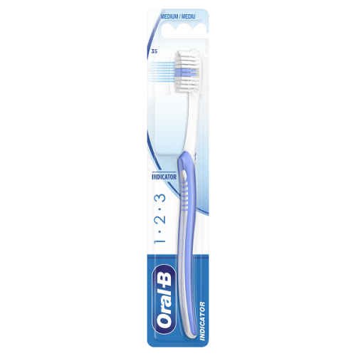 ORAL-B 1-2-3 INDICATOR ΟΔΟΝΤΟΒΟΥΡΤΣΑ 35mm ΜΕΤΡΙΑ 1τμχ ΣΕ ΔΙΑΦΟΡΑ ΧΡΩΜΑΤΑ