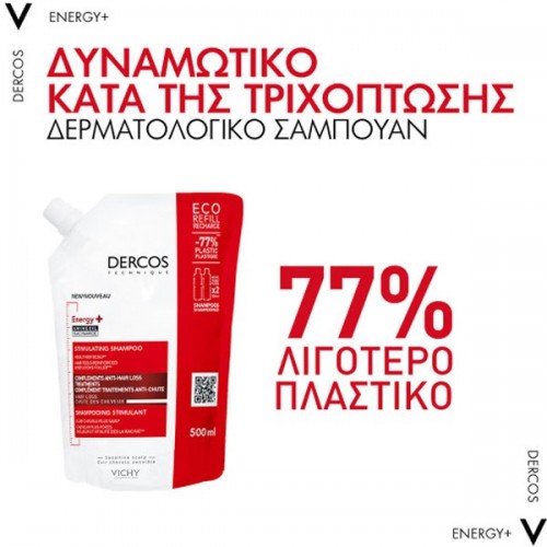 VICHY DERCOS ENERGY+ ΔΥΝΑΜΩΤΙΚΟ ΣΑΜΠΟΥΑΝ ΚΑΤΑ ΤΗΣ ΤΡΙΧΟΠΤΩΣΗΣ 500ml REFILL 