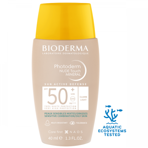 BIODERMA PHOTODERM NUDE TOUCH MINERAL SPF50+ CLAIRE LIGHT 40ml