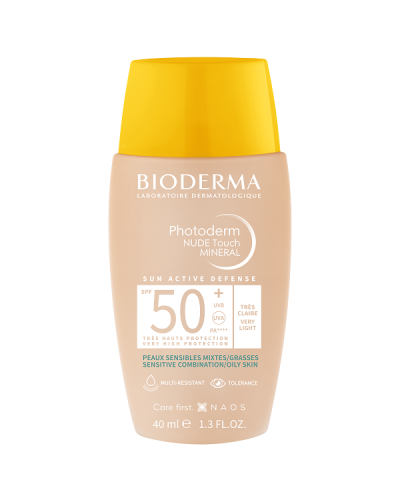 BIODERMA PHOTODERM NUDE TOUCH MINERAL SPF50+ TRES CLAIRE VERY LIGHT 40ml