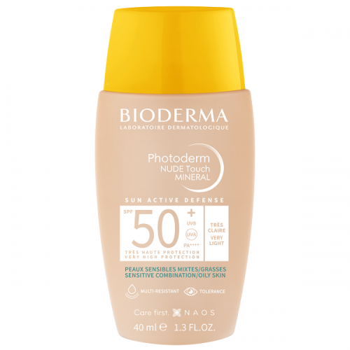 BIODERMA PHOTODERM NUDE TOUCH MINERAL SPF50+ TRES CLAIRE VERY LIGHT 40ml