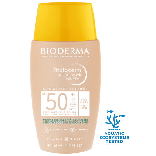 BIODERMA PHOTODERM NUDE TOUCH MINERAL SPF50+ TRES CLAIRE VERY LIGHT 40ml