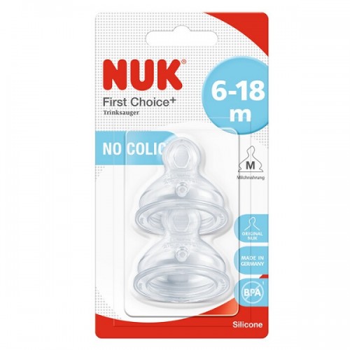 NUK FIRST CHOICE PLUS ΘΗΛΕΣ ΣΙΛΙΚΟΝΗΣ NO COLIC 6-18m 2τμχ