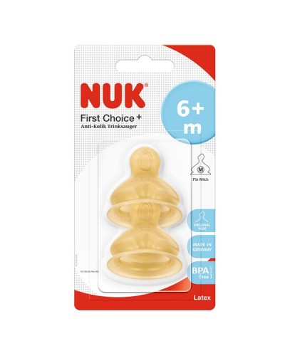 NUK FIRST CHOICE PLUS ΘΗΛΕΣ ΚΑΟΥΤΣΟΥΚ NO COLIC 6+m 2τμχ