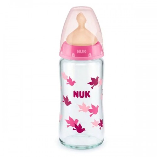 NUK FIRST CHOICE PLUS ΜΠΙΜΠΕΡΟ ΓΥΑΛΙΝΟ ΜΕ ΘΗΛΗ ΛΑΤΕΞ & ΔΕΙΚΤΗ ΕΛΕΓΧΟΥ ΘΕΡΜΟΚΡΑΣΙΑΣ 0-6 ΜΗΝΩΝ 240ml (Διάφορα Χρώματα/Σχέδια)