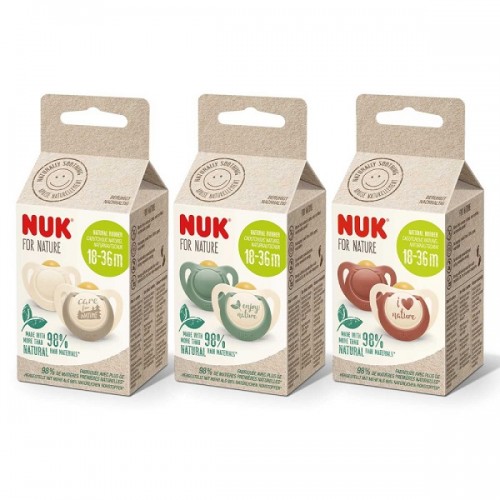 NUK FOR NATURE ΠΙΠΙΛΑ ΛΑΤΕΞ 18-36 ΜΗΝΩΝ ΜΕ ΘΗΚΗ 2τμχ ΣΕ ΔΙΑΦΟΡΑ ΧΡΩΜΑΤΑ