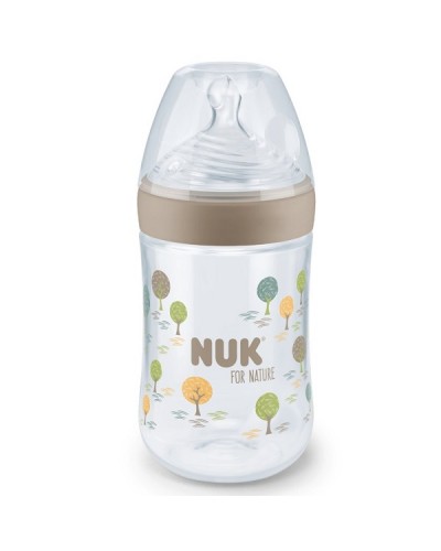 NUK FOR NATURE ΜΠΙΜΠΕΡΟ ΜΕ ΘΗΛΗ ΣΙΛΙΚΟΝΗΣ & ΔΕΙΚΤΗ ΕΛΕΓΧΟΥ ΘΕΡΜΟΚΡΑΣΙΑΣ MEDIUM 260ml ΣΕ ΔΙΑΦΟΡΑ ΧΡΩΜΑΤΑ